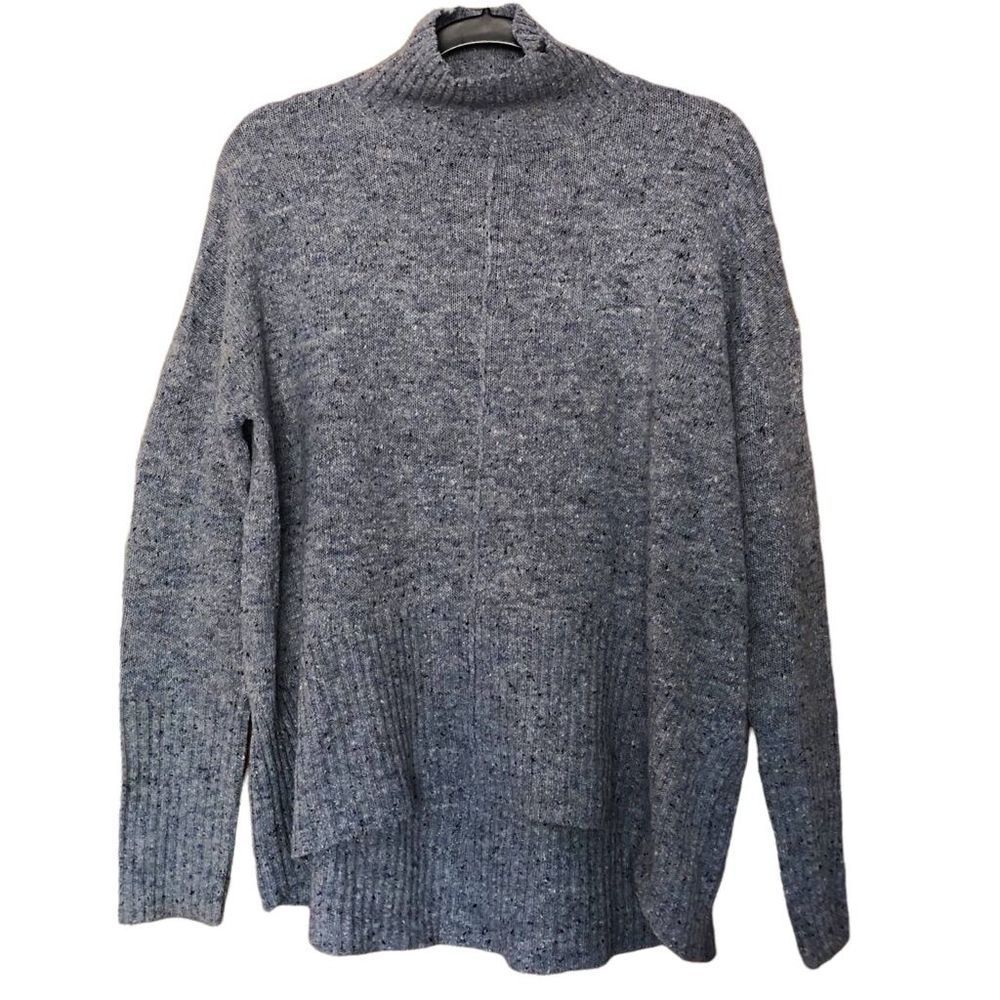 BRAEVE size small oversized blue speckled sweater mock turtle neck 157